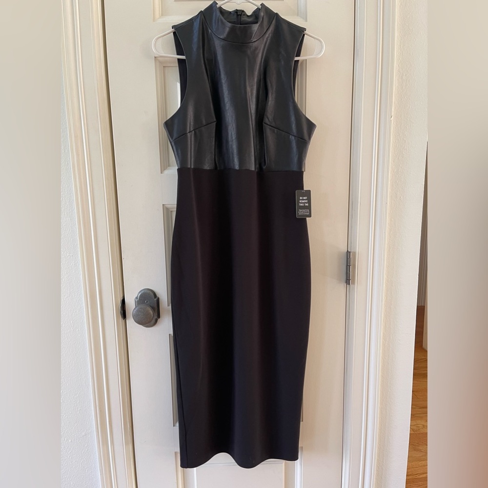 NWT Express Black Leather Dress size S